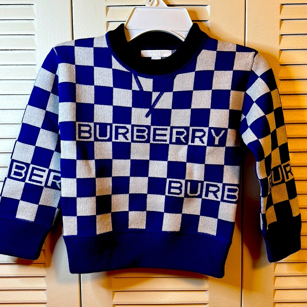 Kids Burberry checkered print sweater